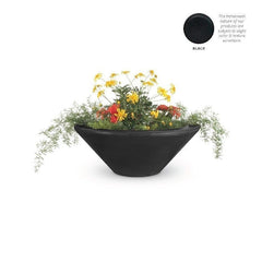 The Outdoor Plus Cazo Planter Bowl Black Finish with White Background