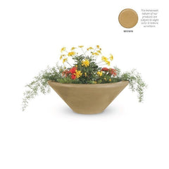 The Outdoor Plus Cazo Planter Bowl Brown Finish with White Background