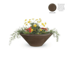 The Outdoor Plus Cazo Planter Bowl Chocolate Finish with White Background
