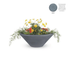 The Outdoor Plus Cazo Planter Bowl Grey Finish with White Background
