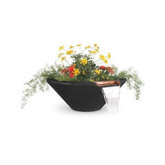 The Outdoor Plus Cazo Planter and Water Bowl Black Finish with White Background