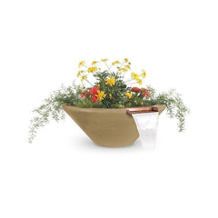 The Outdoor Plus Cazo Planter and Water Bowl Brown Finish with White Background