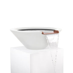 The Outdoor Plus Cazo Water Bowl Limestone Finish with White Background