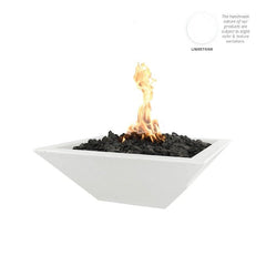 The Outdoor Plus Maya Fire Bowl Limestone Finish with White Background
