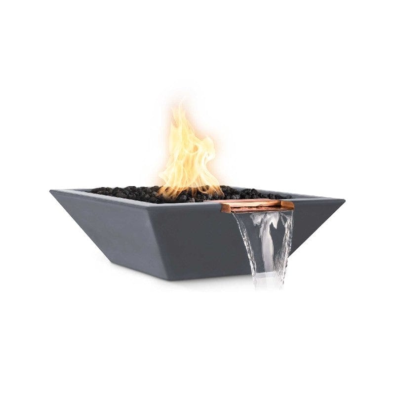 The Outdoor Plus Maya Fire and Water Bowl Grey Finish with White Background