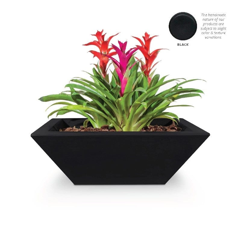 The Outdoor Plus Maya Planter Bowl Black Finish with White Background
