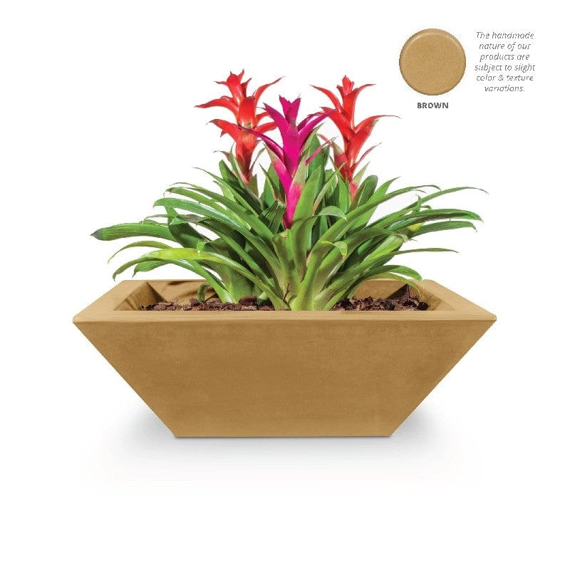 The Outdoor Plus Maya Planter Bowl Brown Finish with White Background