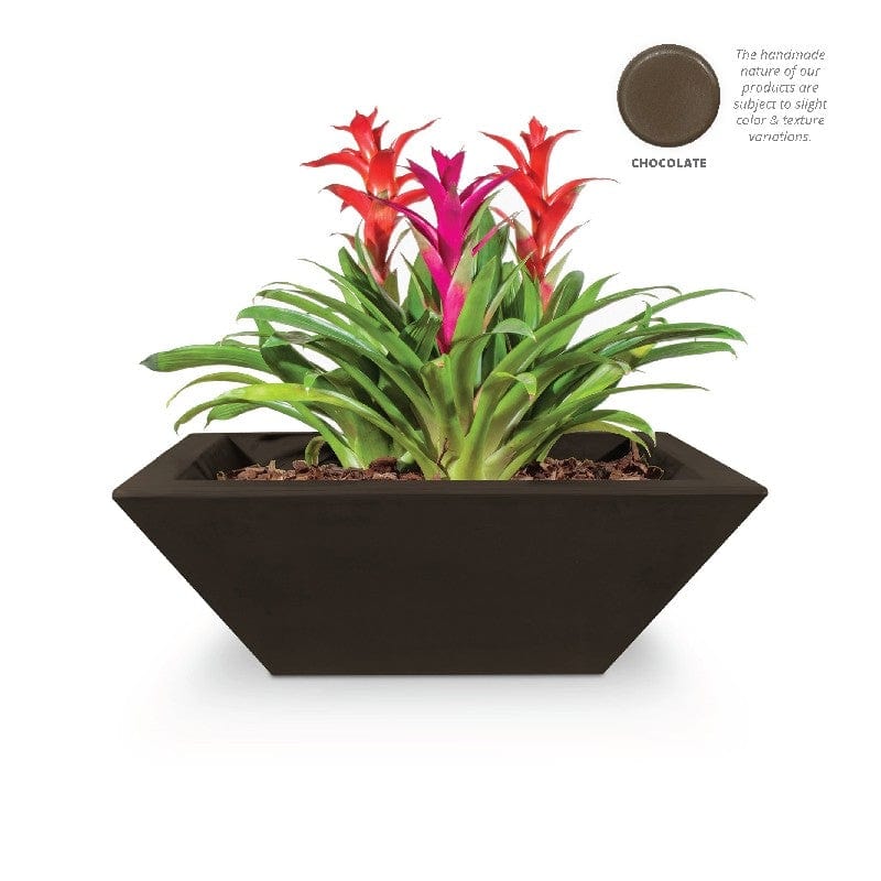 The Outdoor Plus Maya Planter Bowl Chocolate Finish with White Background
