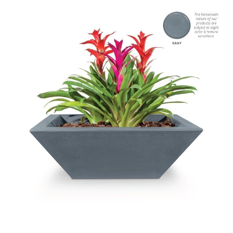 The Outdoor Plus Maya Planter Bowl Grey Finish with White Background