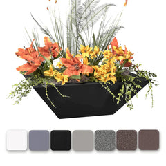 The Outdoor Plus Maya Powder Coated Planter Bowl Black Finish with Different Color Finish