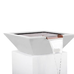 The Outdoor Plus Maya Water Bowl Limestone Finish with White Background