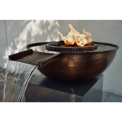 The Outdoor Plus 27-inch Sedona Fire and Water Gravity Spill Hammered Copper Finish