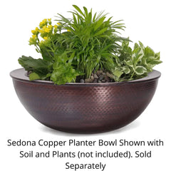 The Outdoor Plus 27-inch Sedona Copper Planter with Soil and Plants