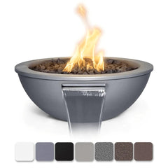 The Outdoor Plus 27-inch Sedona Fire and Water Bowl Grey Finish with Different Finish Color