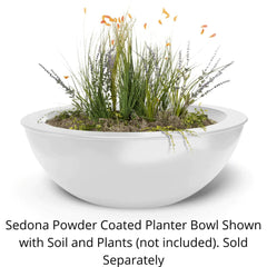 The Outdoor Plus 27-inch Sedona Powder Coated Planter Bowl with Soil and Plants