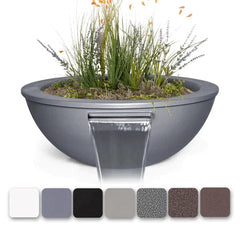 The Outdoor Plus 27-inch Sedona Powder Coated Planter and Water Bowl with Different Finish Color