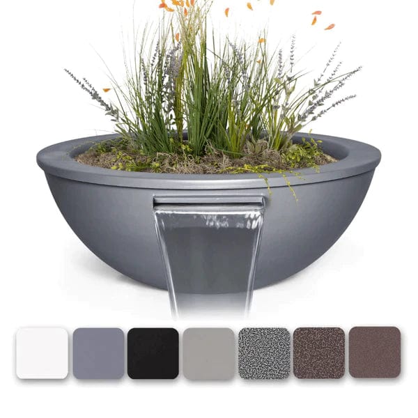 The Outdoor Plus 27-inch Sedona Powder Coated Planter and Water Bowl with Different Finish Color