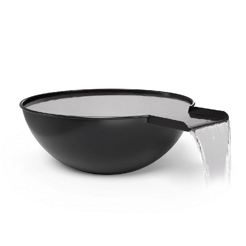 The Outdoor Plus 27-inch Sedona Water Bowl Black Finish with White Background