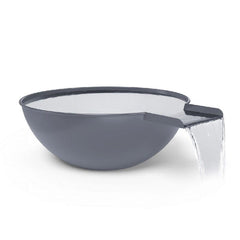 The Outdoor Plus 27-inch Sedona Water Bowl Grey Finish with White Background