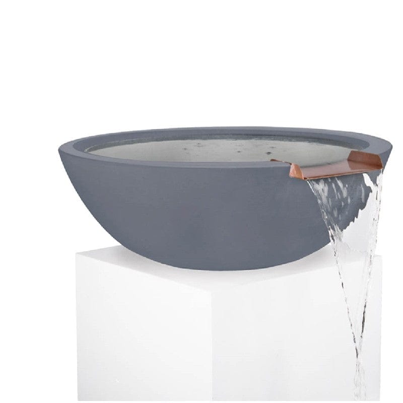 The Outdoor Plus Sedona GFRC Water Bowl Gray Finish in White Background