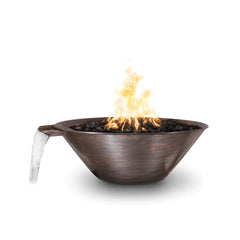 The Outdoor Plus 31-inch Remi Fire and Water Bowl with Hammered Copper Finish