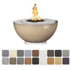 The Outdoor Plus Sedona GFRC Fire and Water Bowl - 360° Spill Availabe in Different Finish