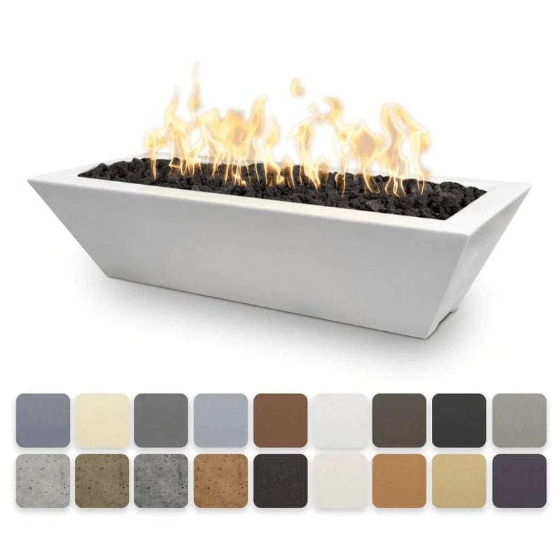 The Outdoor Plus 48x20-inch Linear Maya Fire Bowl with Different Color Finish