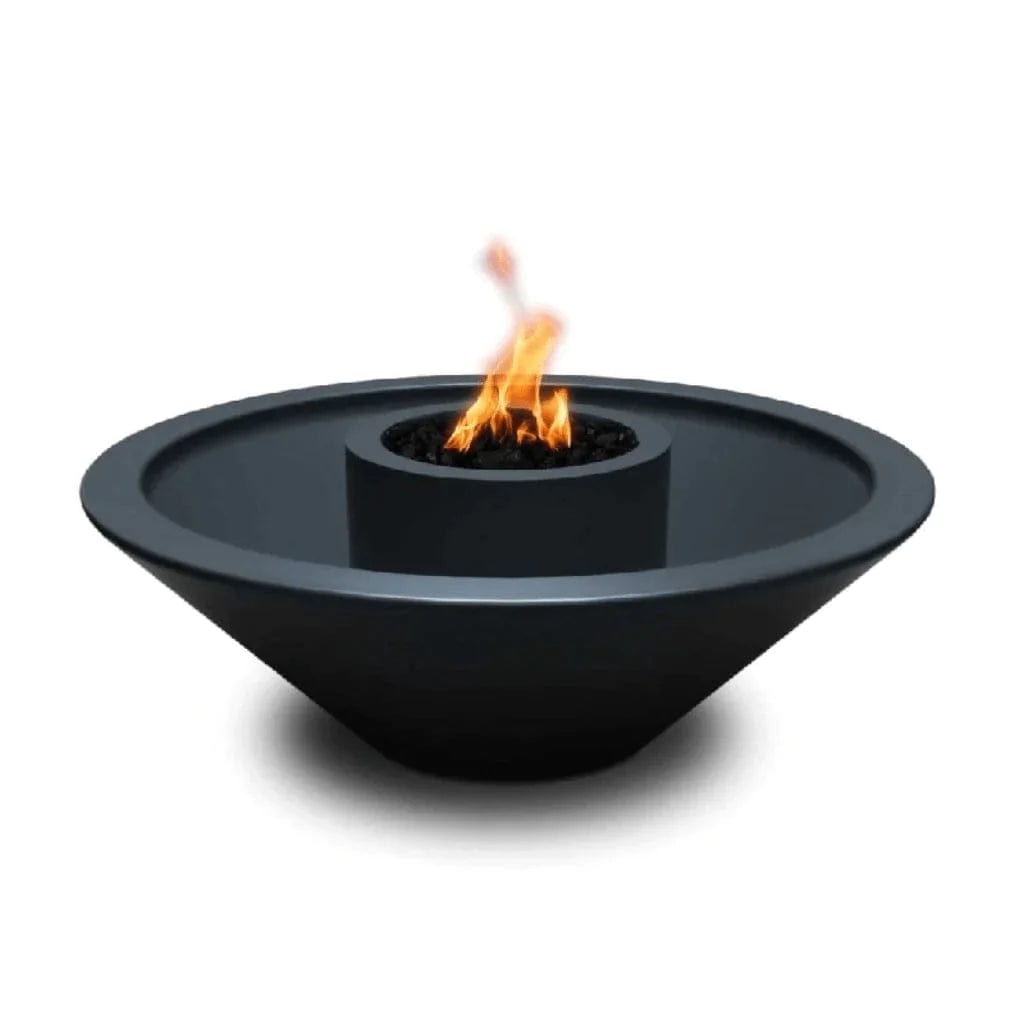 The Outdoor Plus 48-inch Cazo Fire & Water Bowl Black Finish with White Background