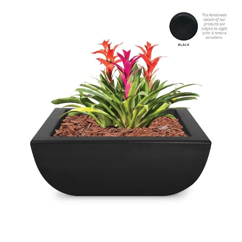 The Outdoor Plus Avalon Planter Black Bowl Finish with White Background