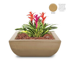 The Outdoor Plus Avalon Planter Brown Bowl Finish with White Background