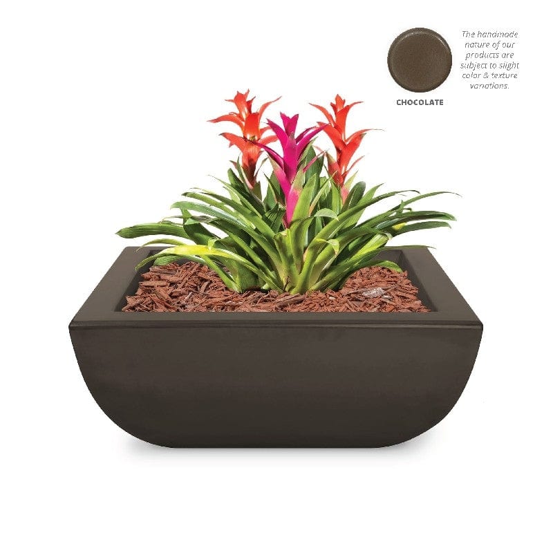 The Outdoor Plus Avalon Planter Chocolate Bowl Finish with White Background