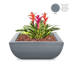 The Outdoor Plus Avalon Planter Grey Bowl Finish with White Background