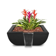 The Outdoor Plus Avalon Planter and Water Black Bowl Finish with White Background