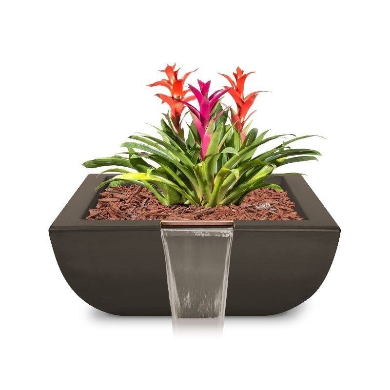 The Outdoor Plus Avalon Planter and Water Chocolate Bowl Finish with White Background