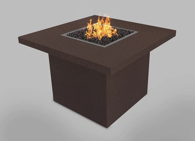 The Outdoor Plus Bella Fire Table Powder Coated Copper Vein Finish with Grey Background
