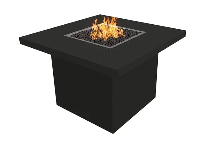 The Outdoor Plus Bella Fire Table Powder Coated Black Finish with White Background