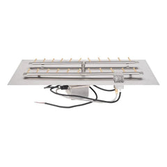 The Outdoor Plus Rectangular Flat Pan with Stainless Steel H Bullet Burner with Ignition System in White Background