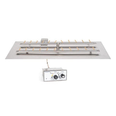 The Outdoor Plus Rectangular Flat Pan with Stainless Steel H Bullet Burner with Flame Sense and Push Button Spark Igniter Ignition System