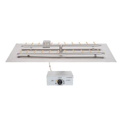 The Outdoor Plus Rectangular Flat Pan with Stainless Steel H Bullet Burner with Flame Sense Ignition System