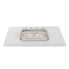 The Outdoor Plus Square Flat Pan with Stainless Steel Square Bullet Burner in White Background