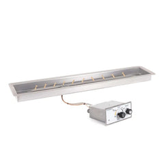 The Outdoor Plus Rectangle Drop-in Pan Linear Burner Stainless Steel and Power Control Adjustable Flame with White Background