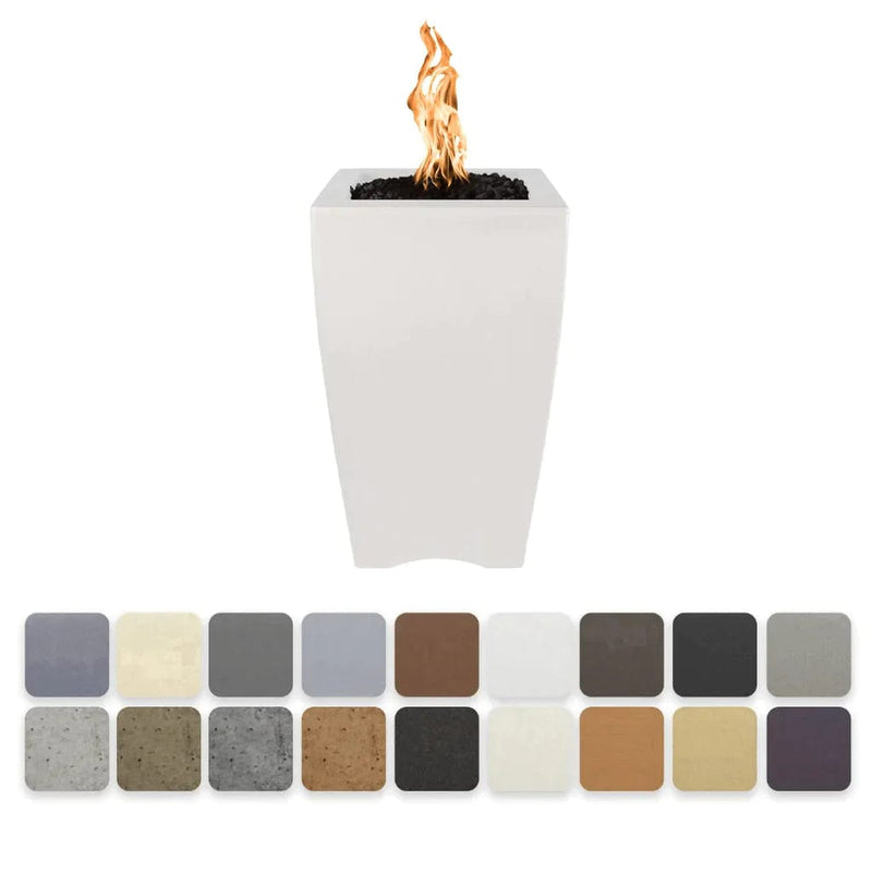 The Outdoor Plus 20-inch Baston Concrete Fire Pillar White Finish with Different Finish