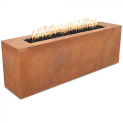 The Outdoor Plus 72-inch Carmen Fire Pit Corten Steel Finish with White Background