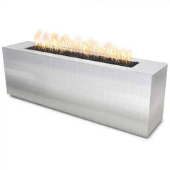 The Outdoor Plus 72-inch Carmen Fire Pit Stainless Steel with White Finish