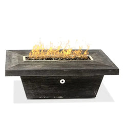 The Outdoor Plus Carson Fire Pit Table Ebony Finish with White Background