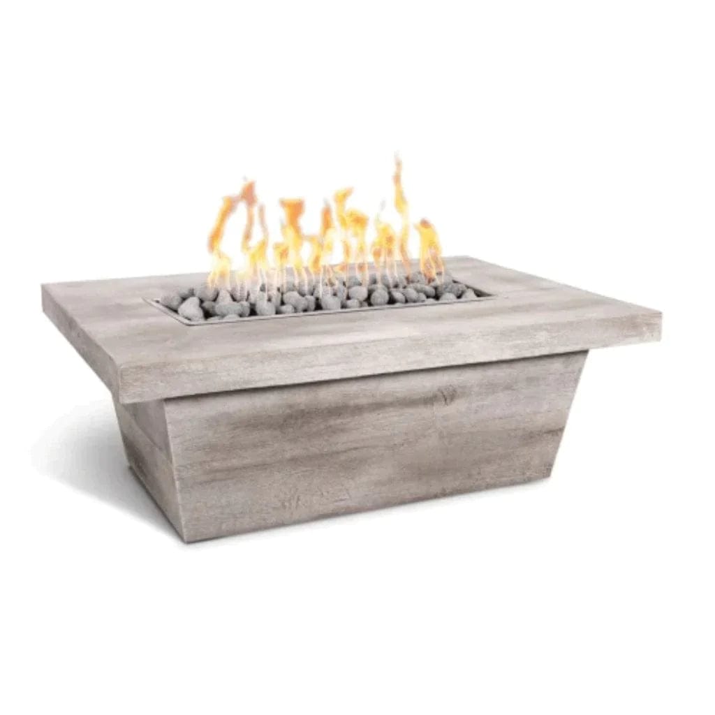 The Outdoor Plus Carson Fire Pit Table White Finish with White Background