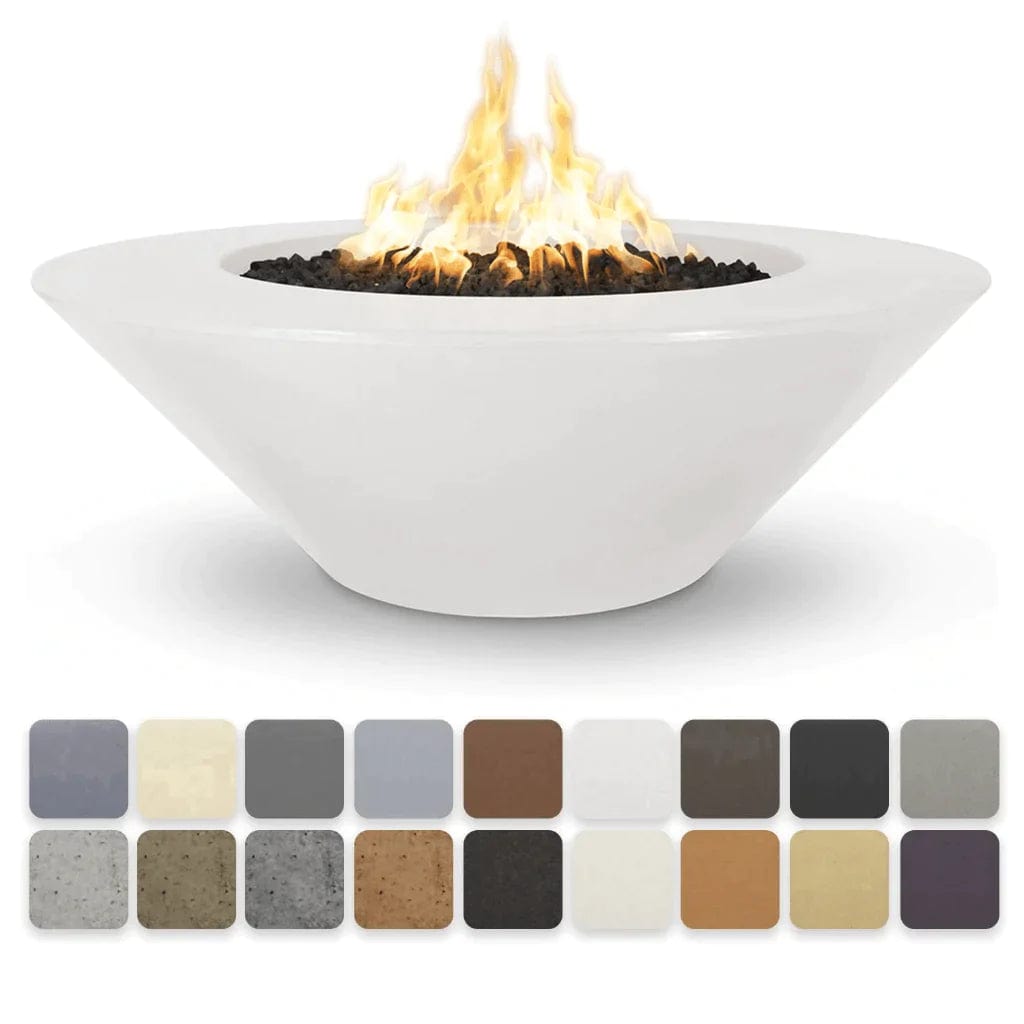 The Outdoor Plus Cazo Fire Pit Wide Ledge Concrete White Finish with Difference Color Finish