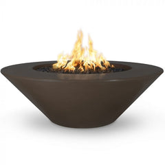 The Outdoor Plus Cazo Fire Pit Wide Ledge Ash Finish with White Background