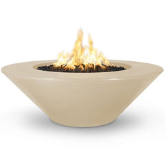 The Outdoor Plus Cazo Fire Pit Wide Ledge Vanilla Finish with White Background
