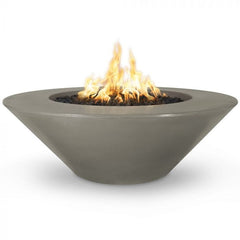 The Outdoor Plus Cazo Fire Pit Wide Ledge Natural Grey Finish with White Background